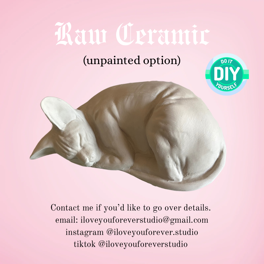 Raw Ceramic Sleeping Sphynx (unpainted option)